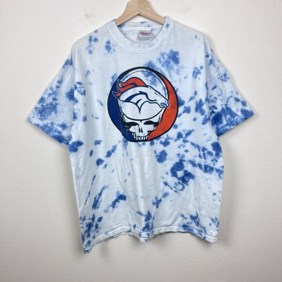 Vintage Shirt Adult Extra Large 90s Grateful Dad Denver Broncos Tie Dye Retro - Picture 1 of 11